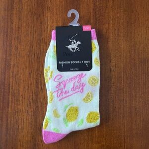 Squeeze the Day Lemon Print Socks